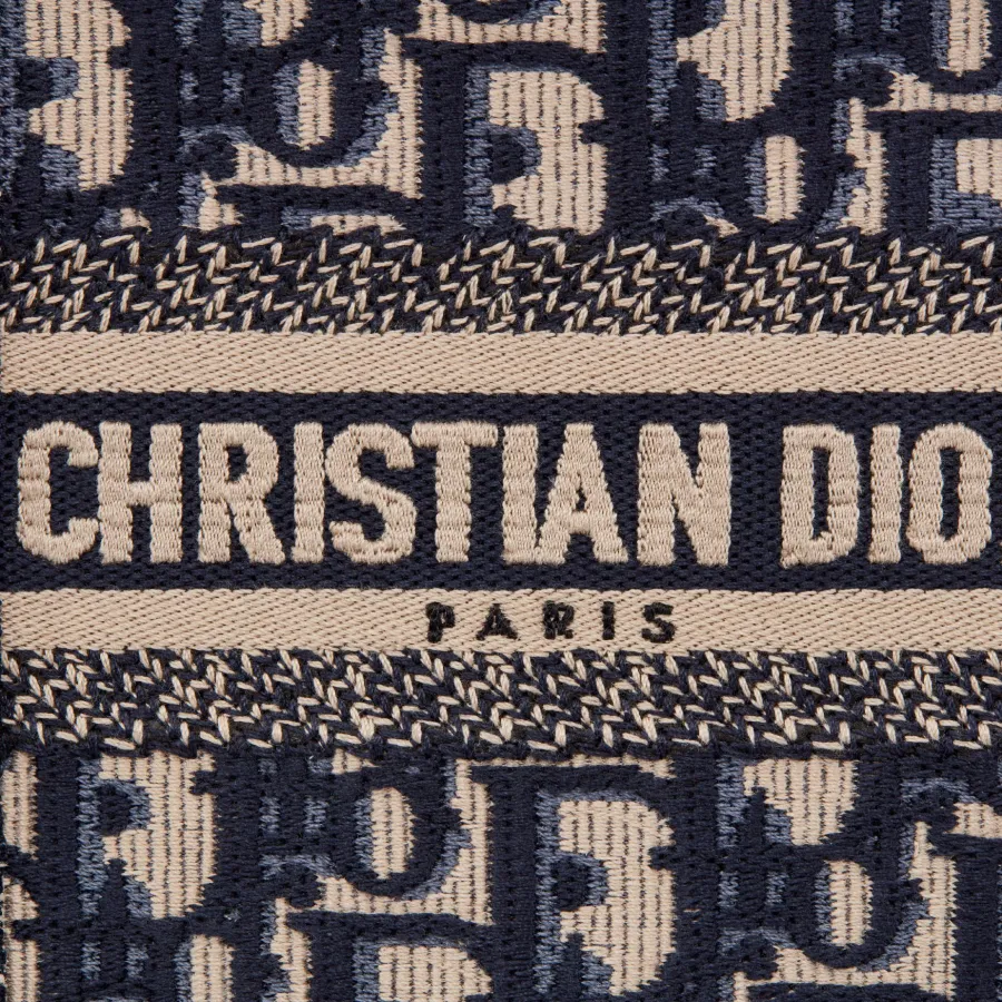 Dior Mini Dior Book Tote In Blue Dior Oblique Embroidery Canvas