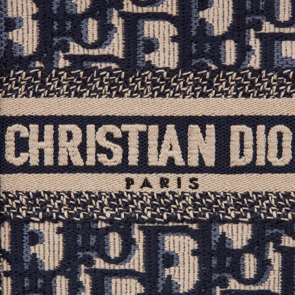 Dior Mini Dior Book Tote In Blue Dior Oblique Embroidery Canvas - Image 6