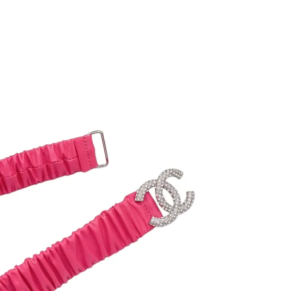 Chanel Women's CC Various Buckles Belt In Pink Lambskin With Gold/Silver Hardware 30mm - Image 8