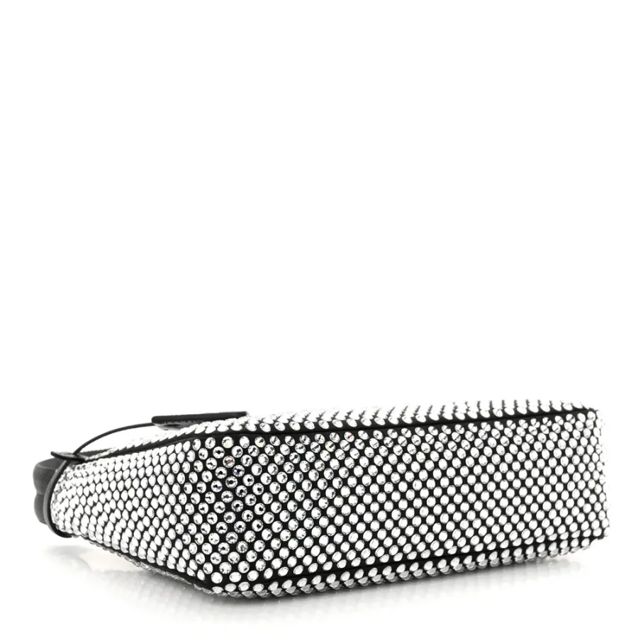 Prada Mini Re-Edition 2000 Bag Cristal Satin & Crystal Silver Hardware