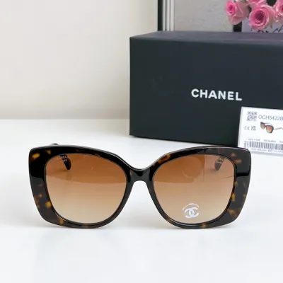 CHANEL glasses leopard-print gold color size 53口17-145