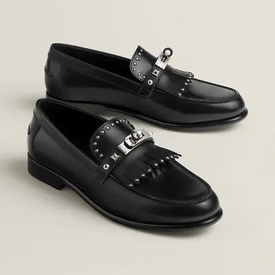 HERMES Destin Black Loafers