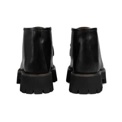 Gucci black horse collar ankle boots