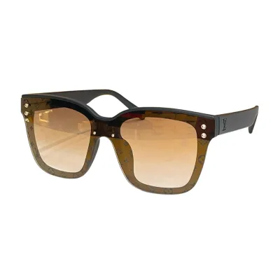 Louis Vuitton square black frame glasses rainbow/blue/tawny/eggplant/black monogram/black color Size 52口22-145