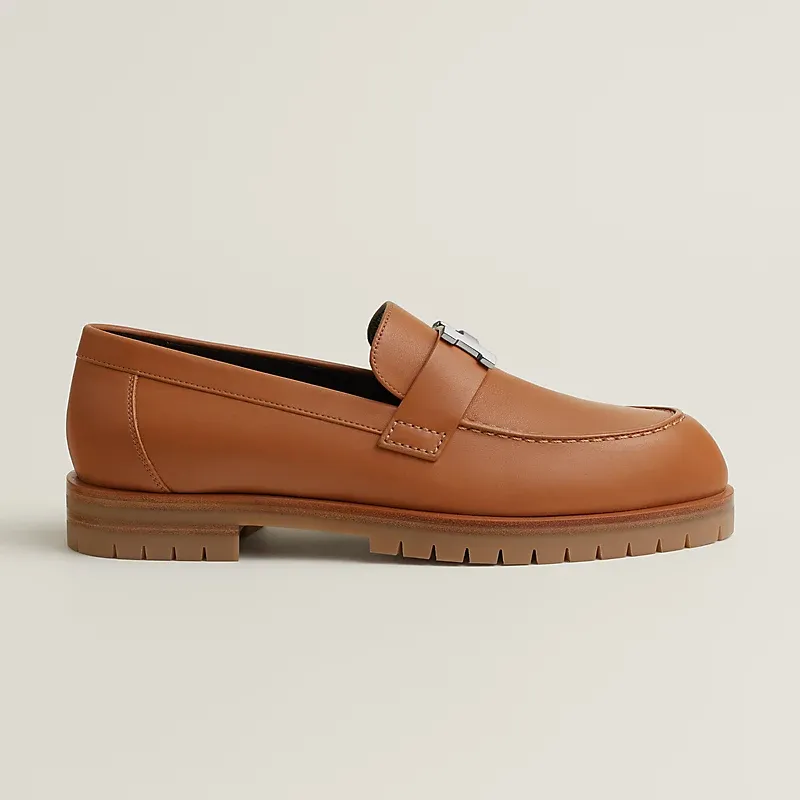 HERMES Faubourg Brown Loafers