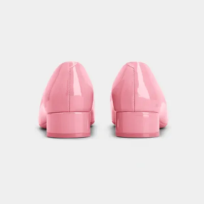 Roger Vivier U Look Ballerinas In Pink Patent Leather With Lacquered Buckle (Heel Height 2.5cm)