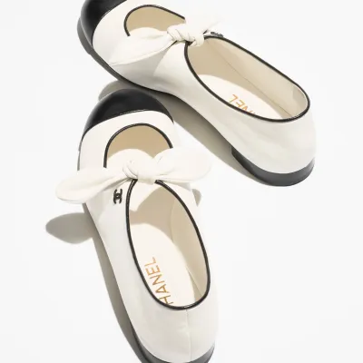 Chanel White and black Mary Jane Shoes