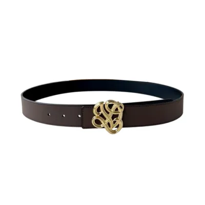 Louis Vuitton Men's Dynasty Belt In Black/Brown/Coffee Calfskin With Gold/Silver Hardware 34mm
