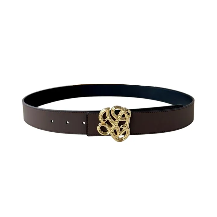 Louis Vuitton Men's Dynasty Belt In Black/Brown/Coffee Calfskin With Gold/Silver Hardware 34mm