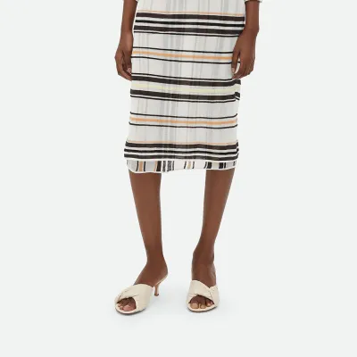 Bottega Veneta Blink Mule In Ivory Intrecciato Leather Kitten Heel Mule (Heel Height 4.5cm)