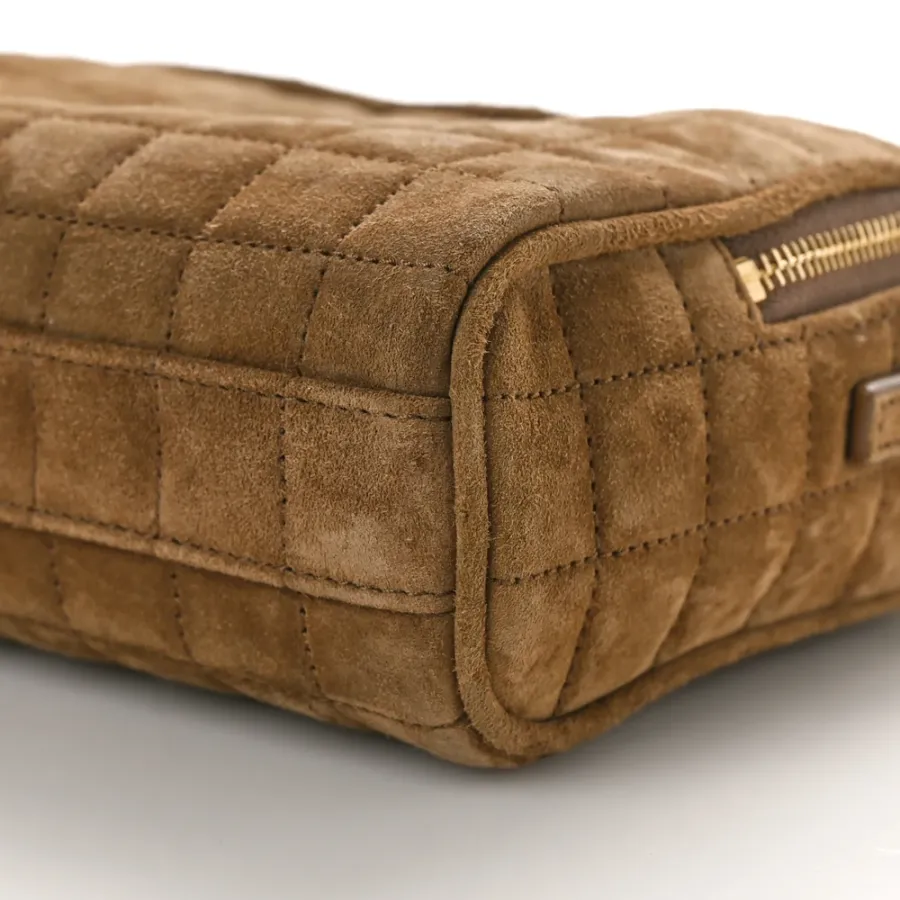 Saint Laurent Mini Camera Bag Golden Leaf Quilted Monogram Suede & Calfskin Leather Gold Hardware