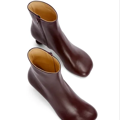 LOEWE Burgundy Leather Toy ankle boots