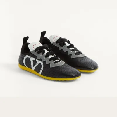 VALENTINO CHROMATHON Eyelet suede sneakers