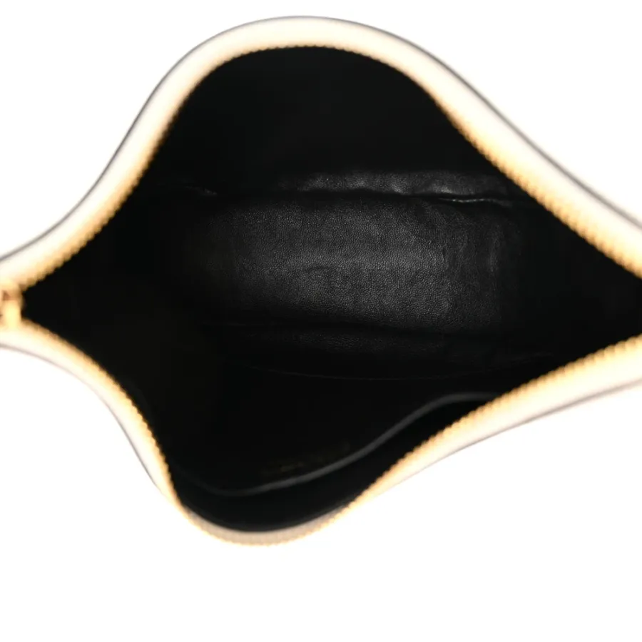 Prada Medium Arque Shoulder Bag White Soft Calfskin Leather Gold Hardware