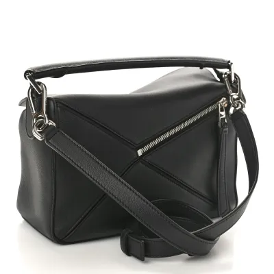 Loewe Puzzle Bag Small Black Calfskin Leather