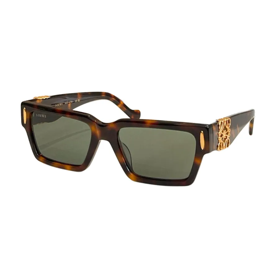 Loewe square frame glasses white/black/black green/black rust/leopard green/leopard brown color Size 56口19-145