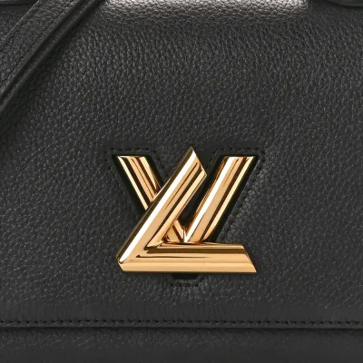 Louis Vuitton Twist One Handle PM Black Taurillon Leather Gold Hardware