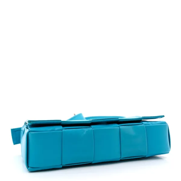 Bottega Veneta Small Maxi Intreccio Cassette Crossbody Bag Pool Paper Calfskin Leather - Image 6