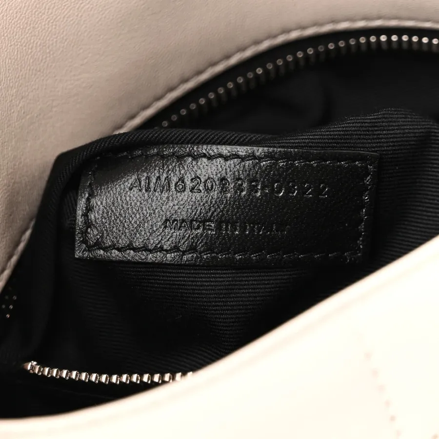 Saint Laurent Mini Loulou Chain Satchel Crema Soft Quilted Puffer Monogram Lambskin Leather Aged Gold Hardware