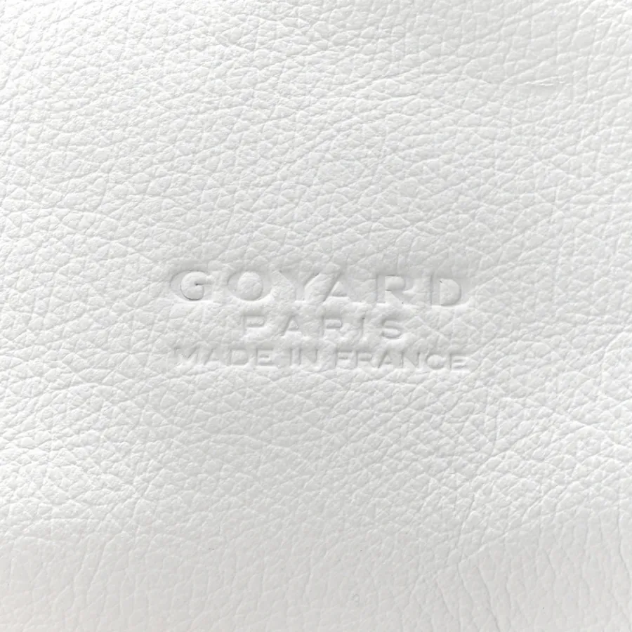 Goyard Saint Leger Soft Briefcase Backpack MM White Goyardine Canvas Silver Hardware