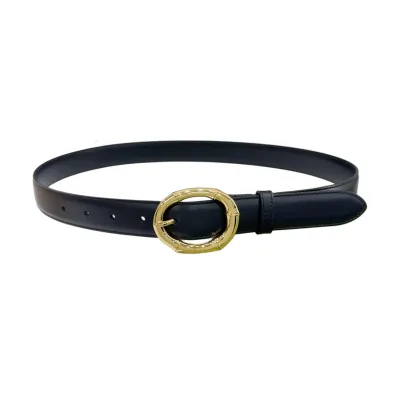Gucci Women's Round Bamboo Buckle Belt In Black/Red/White/Brown/Coffee Smooth Calfskin With Gold/Silver Hardware 30mm