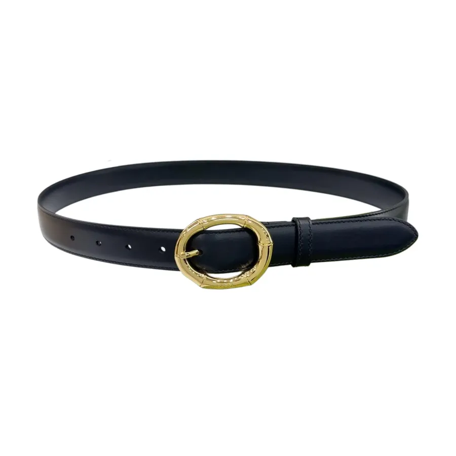 Gucci Women's Round Bamboo Buckle Belt In Black/Red/White/Brown/Coffee Smooth Calfskin With Gold/Silver Hardware 30mm