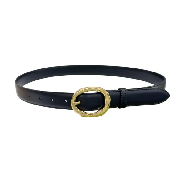 Gucci Women's Round Bamboo Buckle Belt In Black/Red/White/Brown/Coffee Smooth Calfskin With Gold/Silver Hardware 30mm