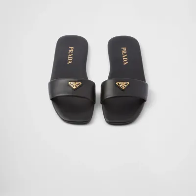 PRADA Black bright leather slipper