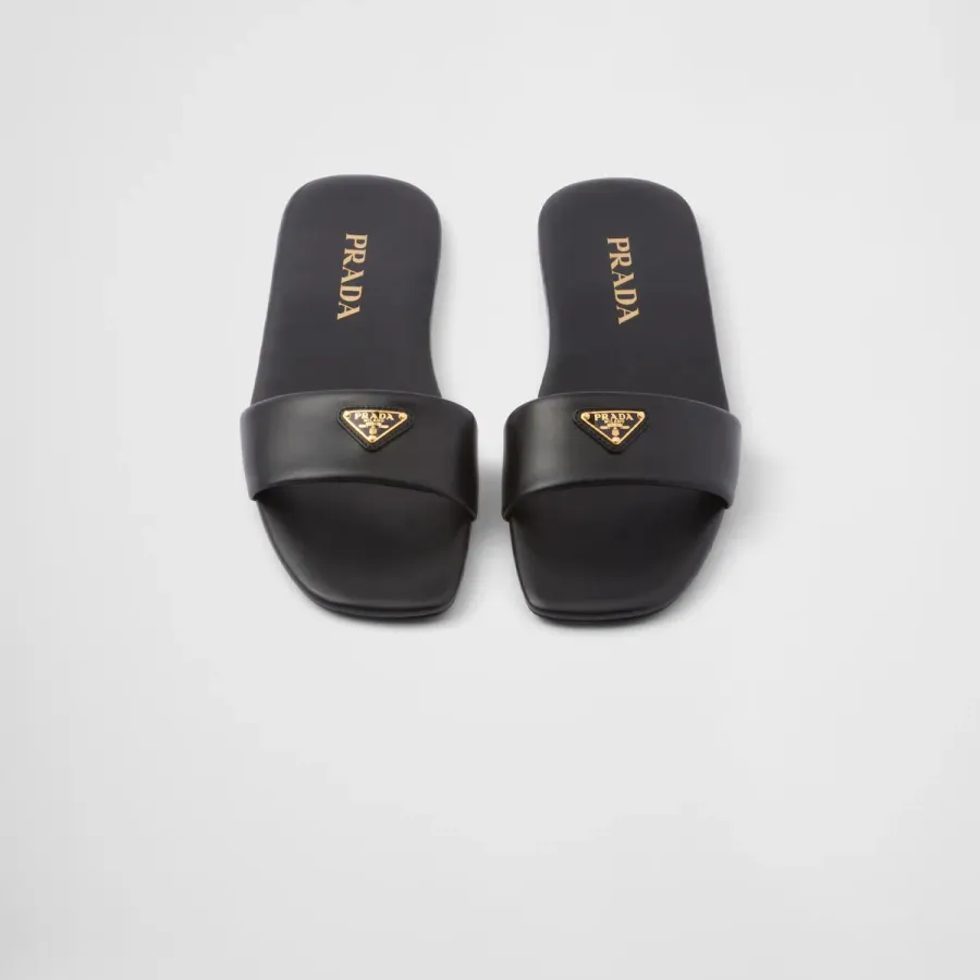 PRADA Black bright leather slipper