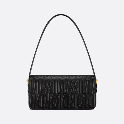 Dior Miss Dior Flap Bag In Black Quilted Miss Dior Allover Calfskin With Gold Hardware