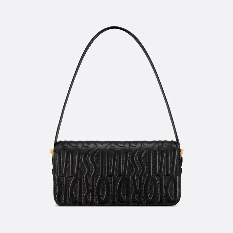 Dior Miss Dior Flap Bag In Black Quilted Miss Dior Allover Calfskin With Gold Hardware