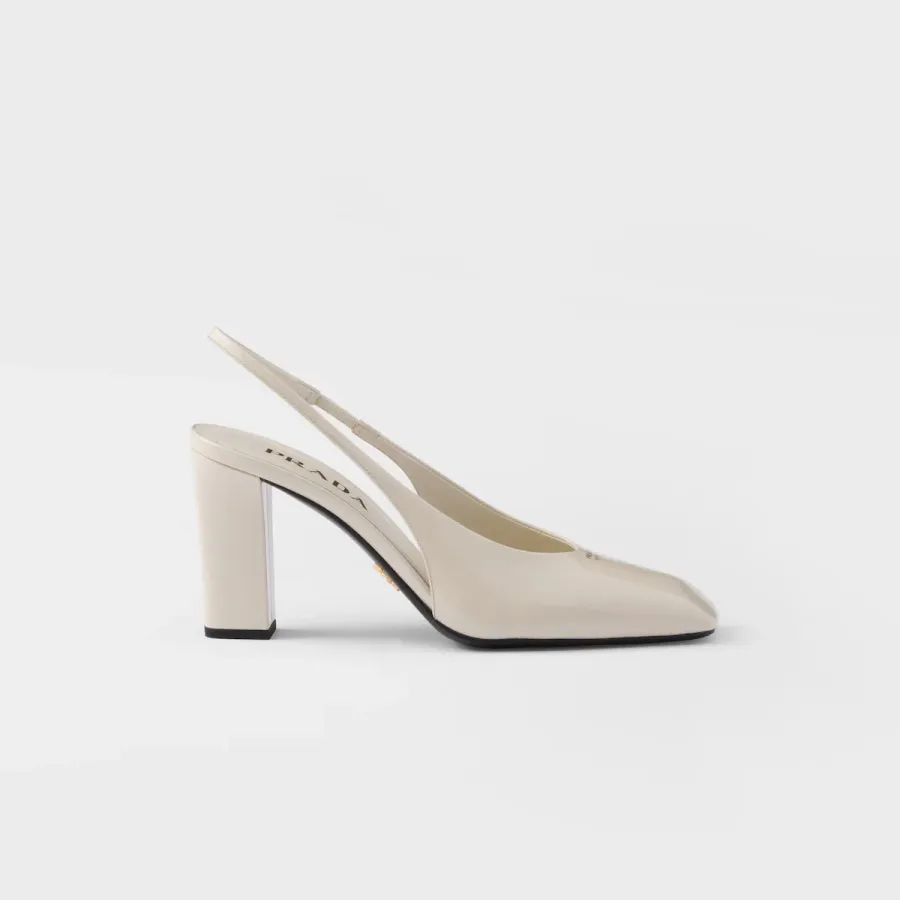 PRADA Patent paint leather White High Heels Shoes