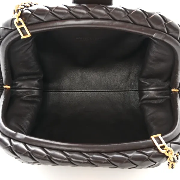Bottega Veneta Medium Teen Intrecciato The Lauren 1980 Clutch With Chain Fondant Nappa Leather Gold Hardware - Image 7