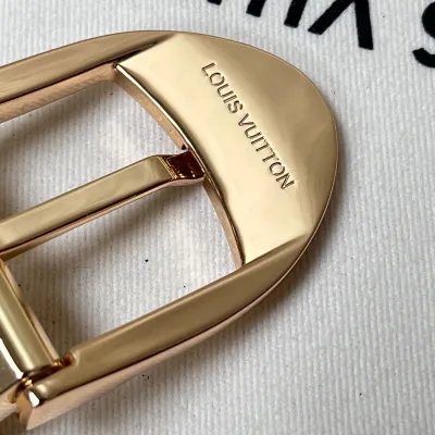 Louis Vuitton Women's Timeless Epi Belt In Black/Red/Pink Calfskin And Monogram Canvas With Gold/Silver Hardware 30mm