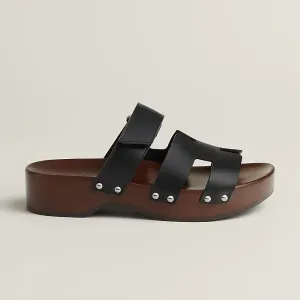 HERMES  Kos Slippers High-heeled slippers Black High Heels Sandal