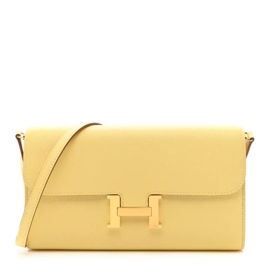Hermès Constance 18 Long Wallet To Go Epsom Jaune Poussin Epsom Leather Gold Hardware