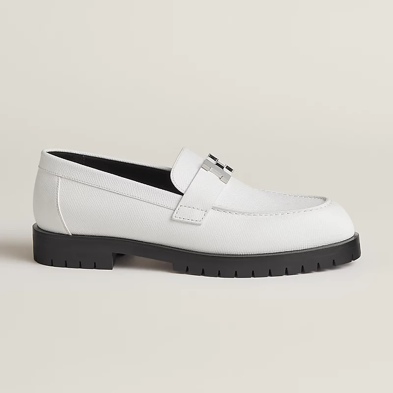HERMES Faubourg sapatos brancos tipo Loafers