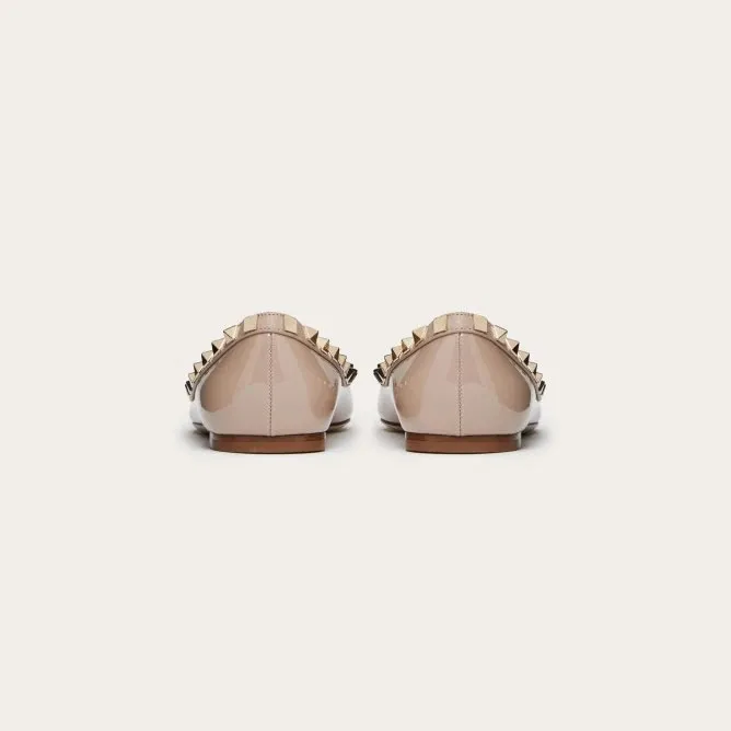 VALENTINO Patent studded Flat Shoes