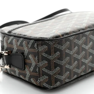 Goyard Sac Cap Vert PM Black Goyardine Canvas Silver Hardware