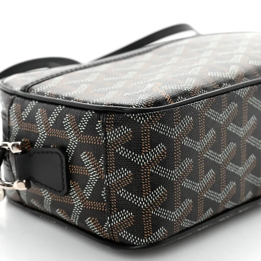 Goyard Sac Cap Vert PM Black Goyardine Canvas Silver Hardware