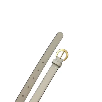 Saint Laurent Crecent Moon Belt In White/Black/Burgundy Smooth Calfskin With Silver/Gold Hardware 20mm