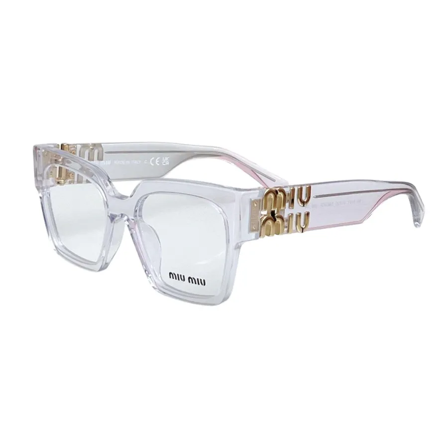 Miu Miu square frame glasses black gold/yellow leopard/transparent color Size 51-20-135