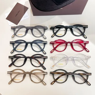 Tom Ford round frame glasses red/grey/black/blue/leopard/tawny/transparent/green leopard color Size 45口22-145