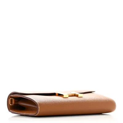 Hermès Constance Long Wallet To Go Brown Epsom Leather Gold Hardware