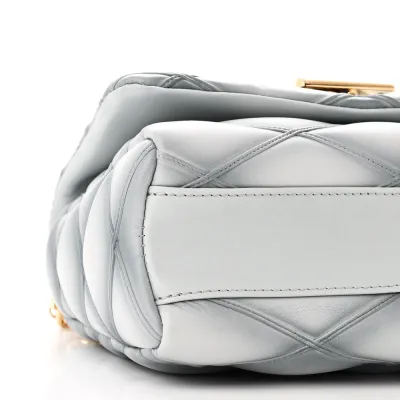 Louis Vuitton Malletage Top Handle GO-14 MM Ecume Grey Lambskin Leather Gold Hardware