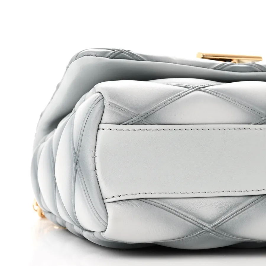 Louis Vuitton Malletage Top Handle GO-14 MM Ecume Grey Lambskin Leather Gold Hardware