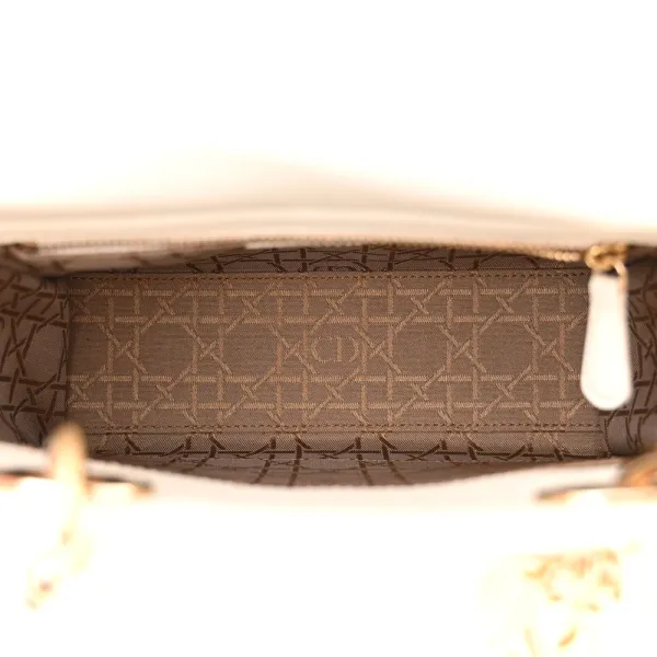 Dior Small My ABCDior Lady Dior White Cannage Lambskin Leather Gold Hardware - Image 7