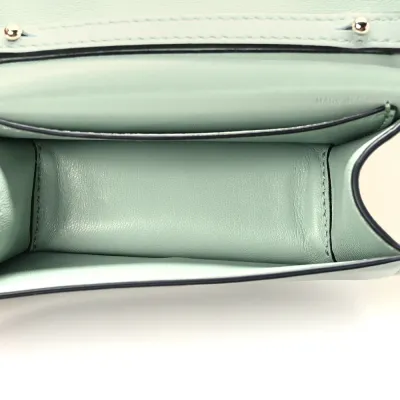 Valentino Garavani Crystal VLogo Micro Locò Shoulder Bag Morning Dew Calfskin Leather Incognito Hardware