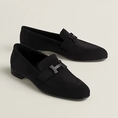 HERMES Paris Black Loafers