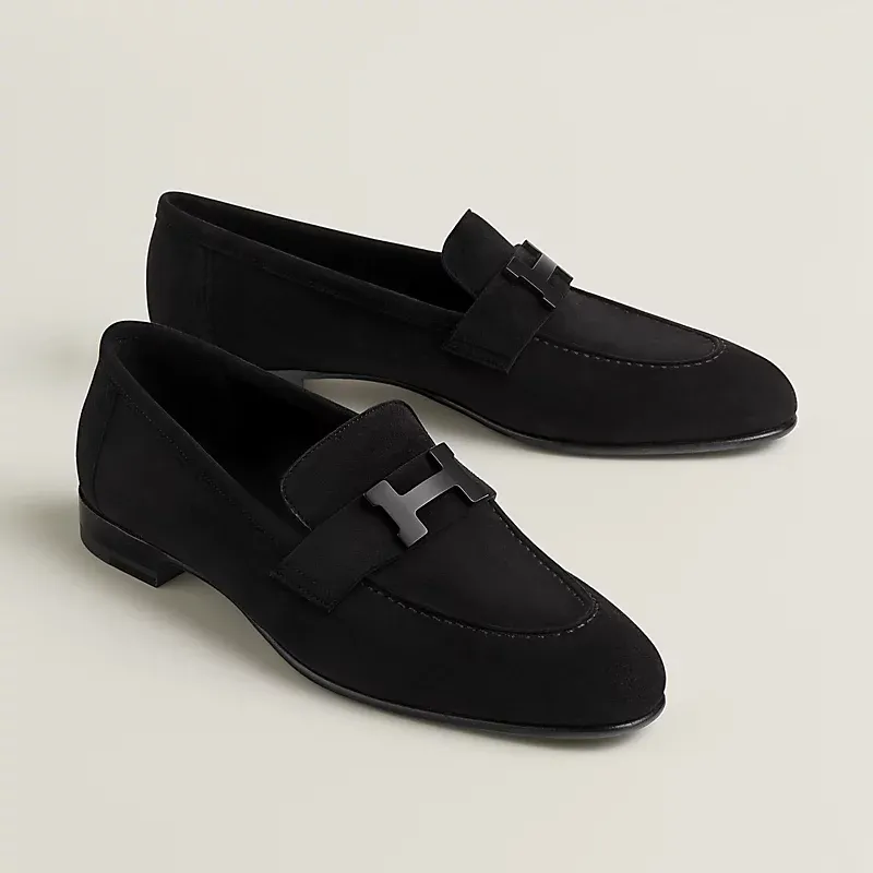 HERMES Paris Black Loafers